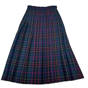 Glenscot Vintage Made In Ireland 100% New Wool Plaid Tartan Midi Skirt Women's 6